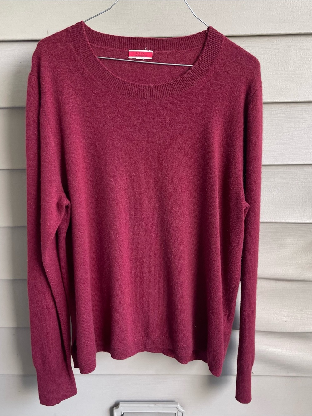 J. Crew Luxury Cashmere Sweater Womens Size XXL Burgundy Holiday Money